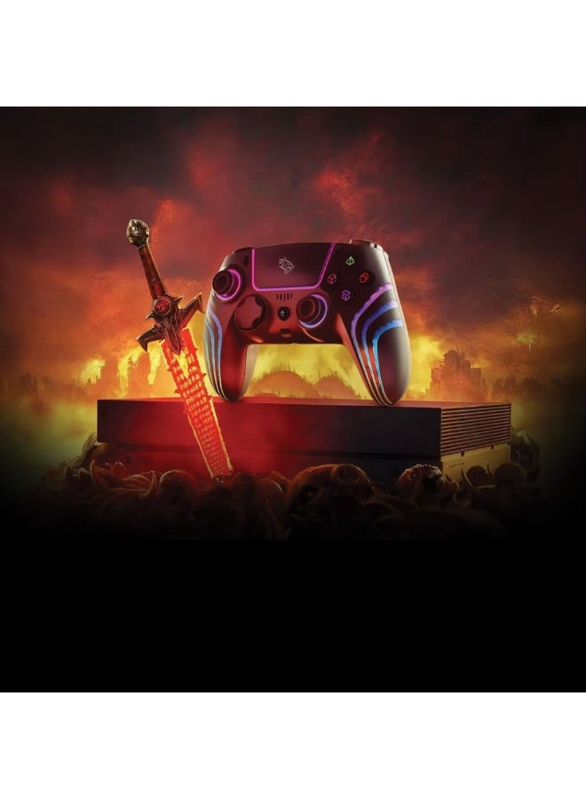 porodo ShadowX Wireless Controller – Bluetooth 5.3, For Android / iOS / PC / PS5, RGB Adjustable Brightness, Built-in Speaker, Turbo Mode, USB-C Charging-Black - Image 2